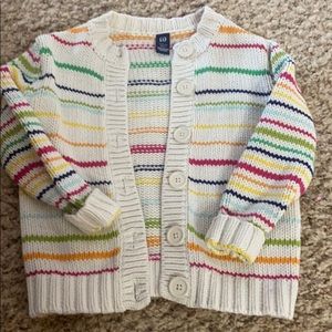 Baby Gap toddler girl rainbow striped cardigan!!